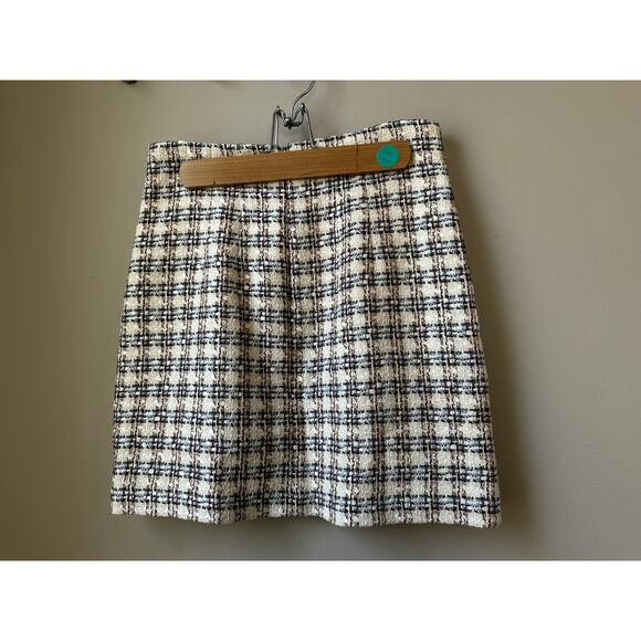 $378 Veronica Beard Roman Skirt Tweed Size 4 NEW Ivory Camel Womens Miniskirt - Picture 4 of 10